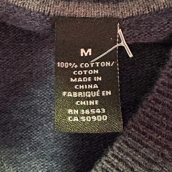 Men's Van Heusen Long Sleeve Cotton Pull Over w/ V-Neck - Picture 6 of 6